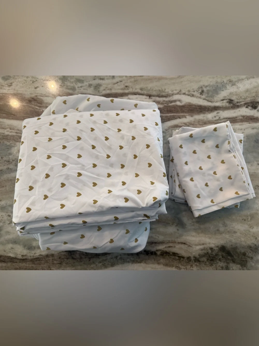 Pillowfort Target Gold Heart White Bed Sheets Set Full